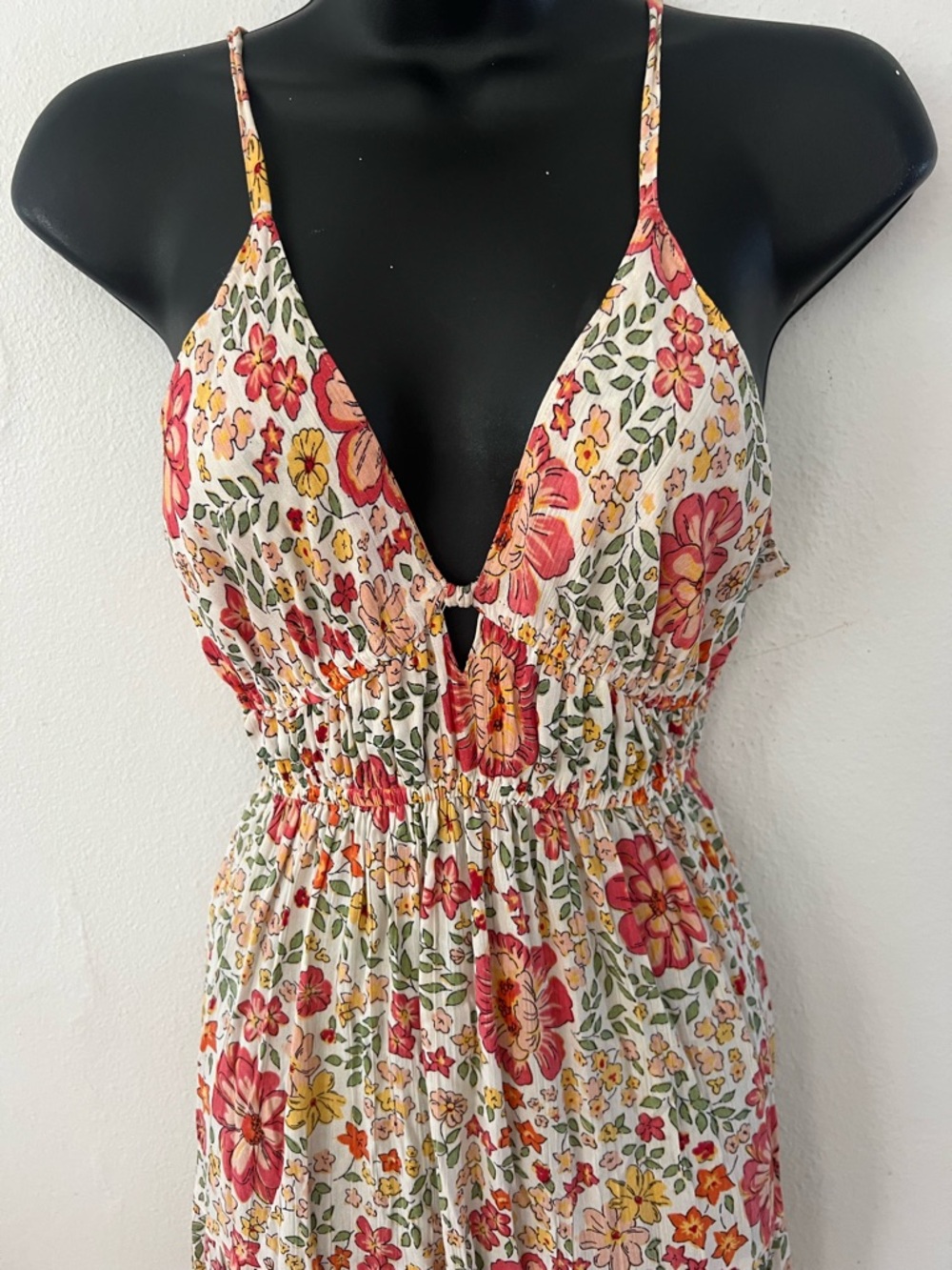 Angie Floral Maxi Dress - Red and Yellow
